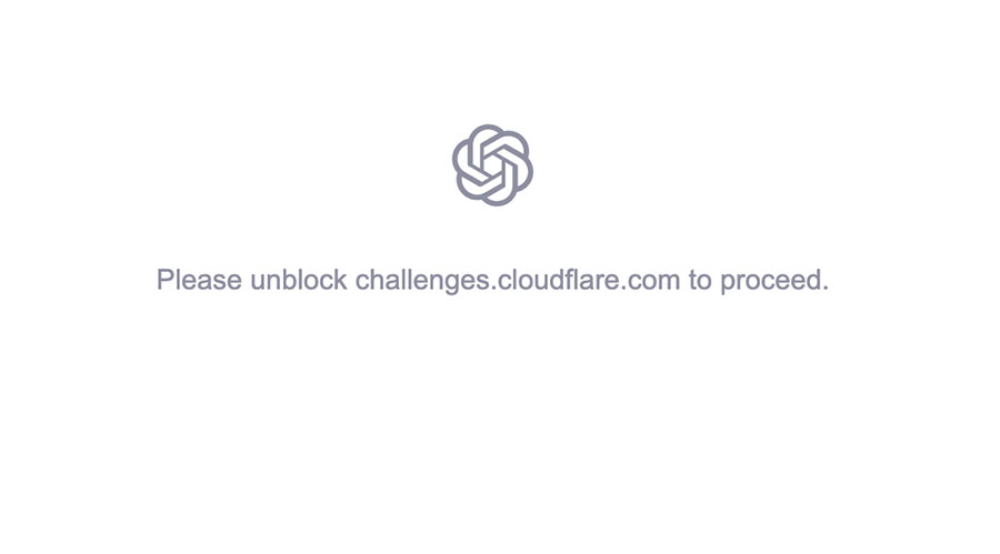 Cloudflare Challenge: ChatGPT down